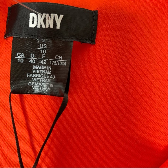 NWT DKNY Dark Orange Floral Dress - Picture 5 of 6